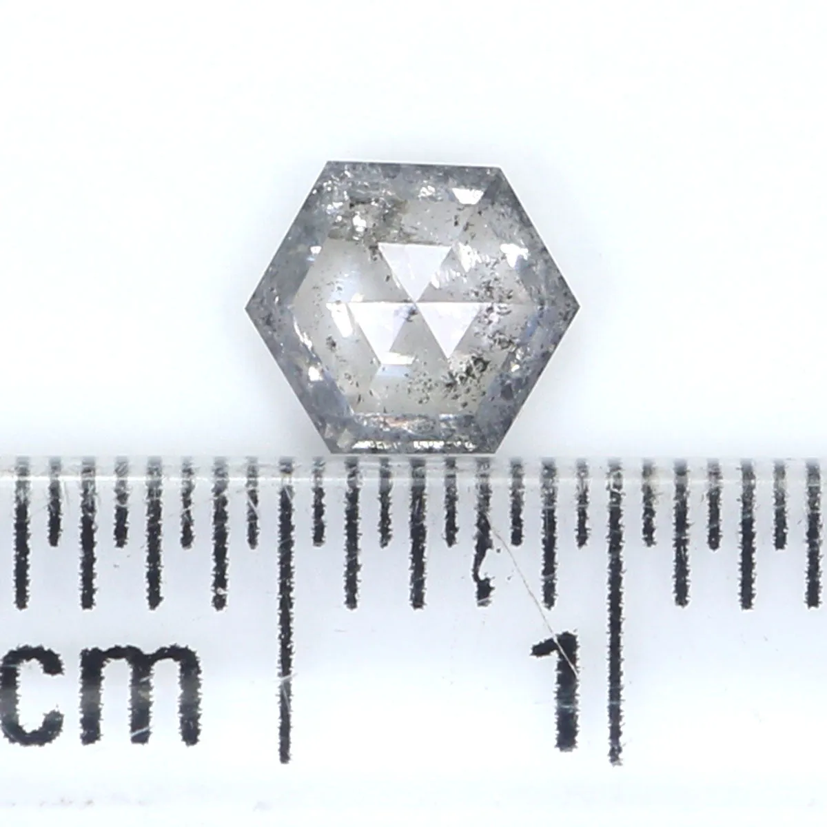 0.39 Ct Natural Loose Hexagon Shape Diamond Salt And Pepper Hexagon Cut Diamond 5.10 MM Natural Grey Diamond Hexagon Rose Cut Di