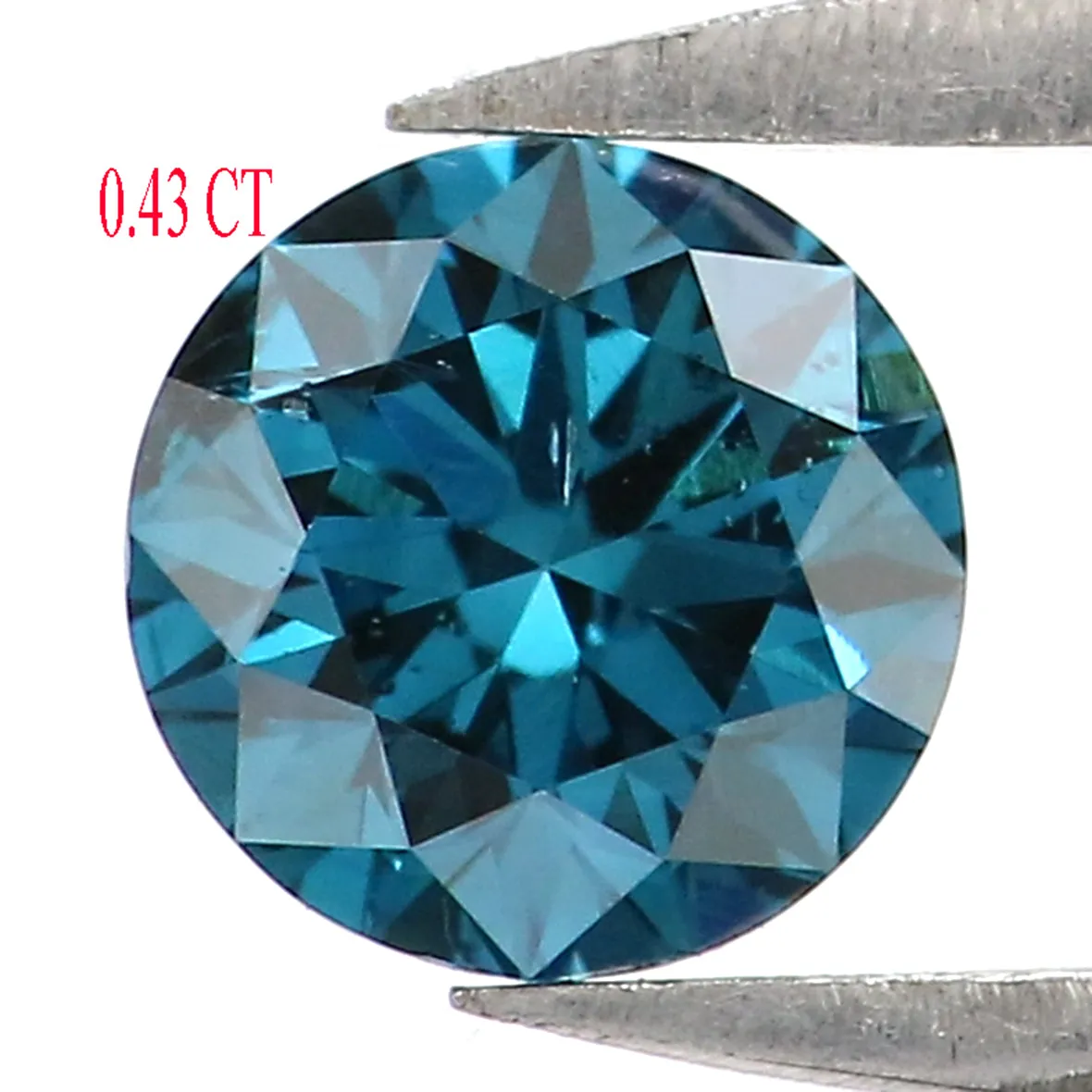 0.43 Ct Natural Loose Round Shape Diamond Blue Color Round Cut Diamond 4.70 MM Natural Loose Blue Diamond Round Brilliant Cut Di