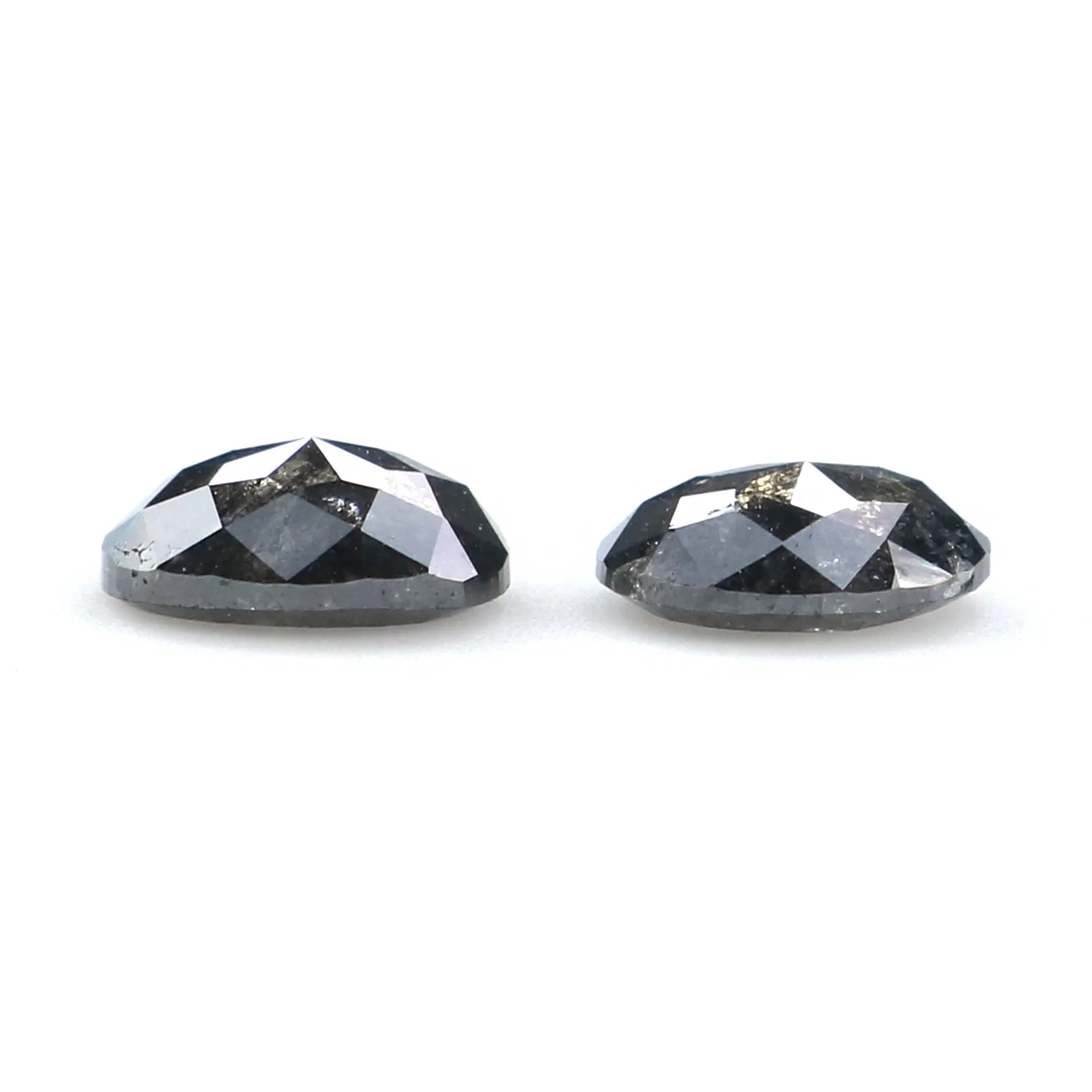 0.60 CT Natural Loose Oval Pair Diamond Black Grey Color Oval Cut Diamond 4.75 MM Salt And Pepper Oval Diamond Oval Cut Pair Dia