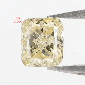 0.63 CT Natural Loose Cushion Shape Diamond Yellow Color Cushion Diamond 4.75 MM Natural Yellow Diamond Cushion Brilliant Cut Di