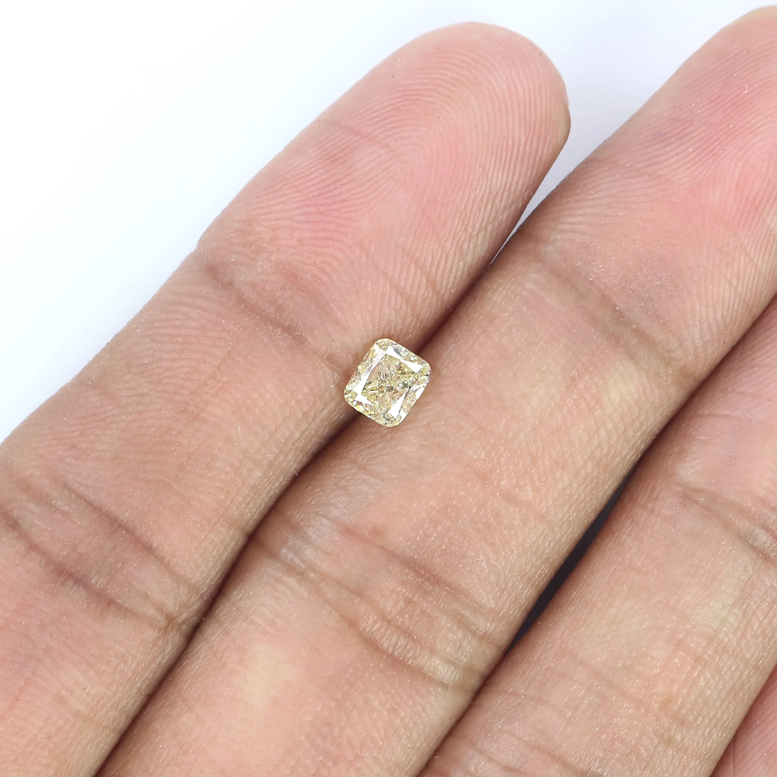 0.63 CT Natural Loose Cushion Shape Diamond Yellow Color Cushion Diamond 4.75 MM Natural Yellow Diamond Cushion Brilliant Cut Di