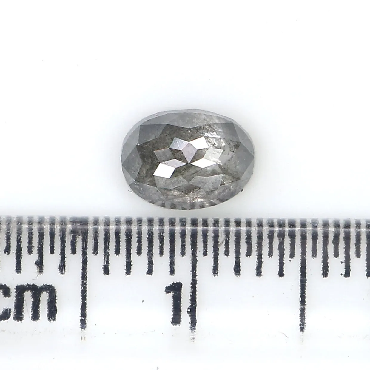 0.72 CT Natural Loose Oval Shape Diamond Salt And Pepper Oval Diamond 6.15 MM Natural Diamond Black Grey Color Oval Rose Cut Dia