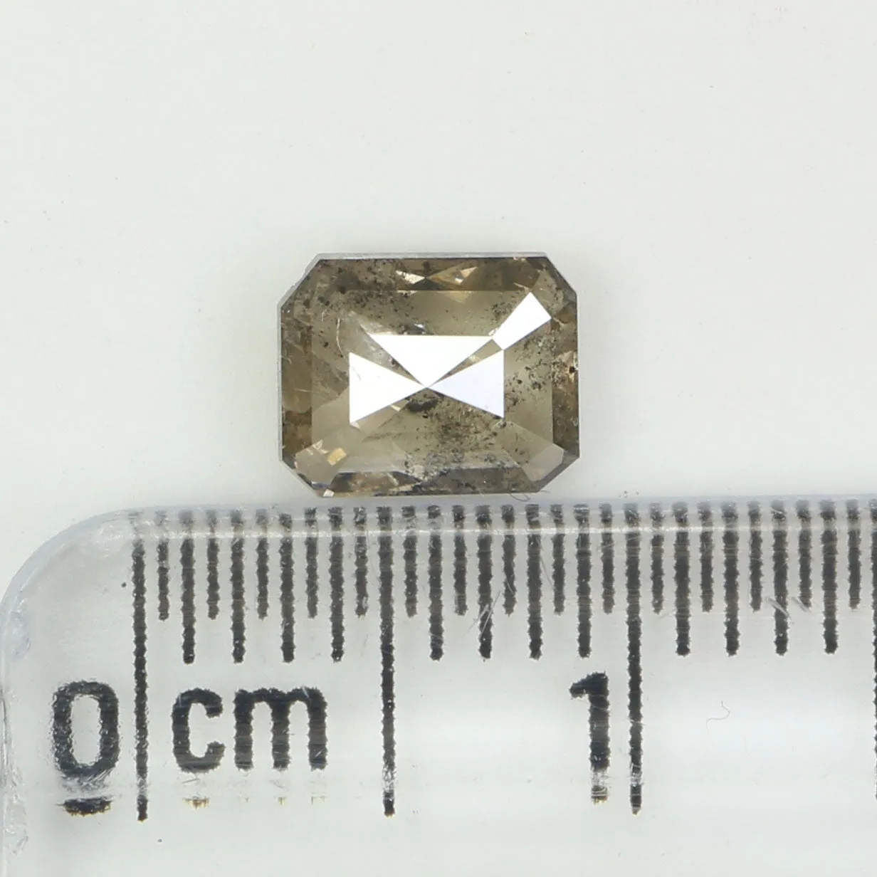 0.86 CT Natural Loose Emerald Shape Diamond Salt And Pepper Emerald Shape Diamond 6.10 MM Black Grey Color Emerald Rose Cut Diam