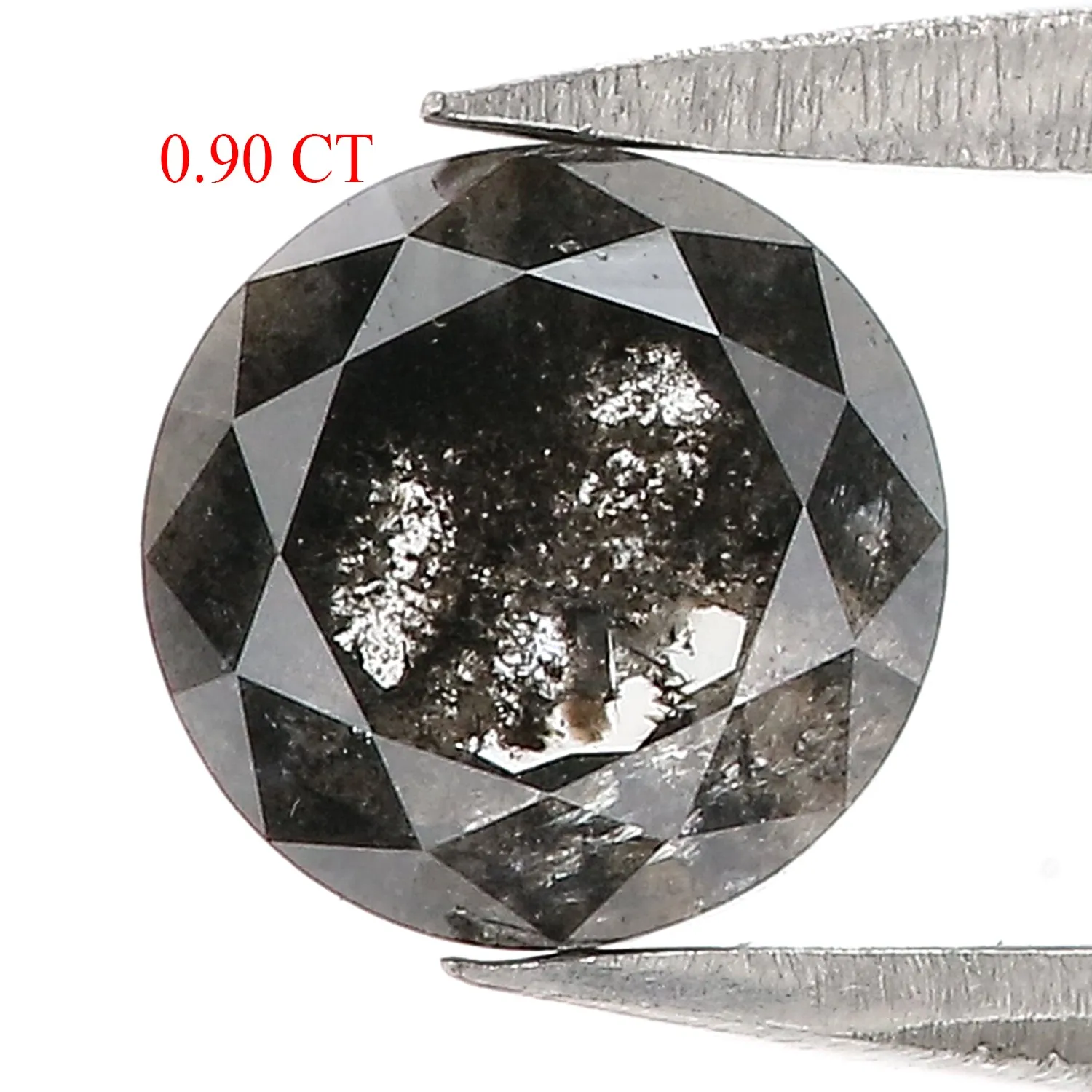 0.90 Ct Natural Loose Round Shape Diamond Salt And Pepper Diamond 5.85 MM Natural Diamond Black Grey Color Round Rose Cut Diamon