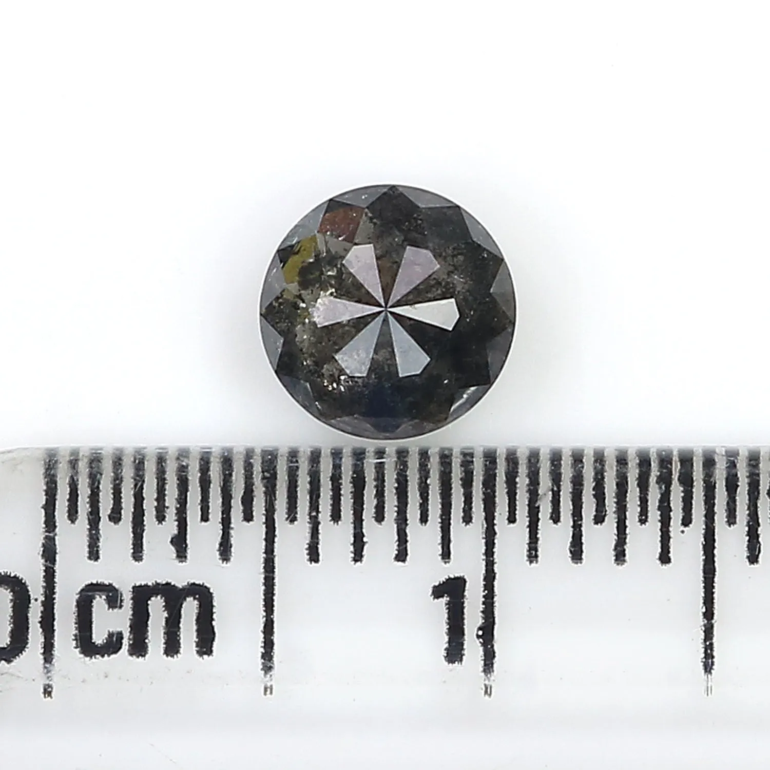 0.90 Ct Natural Loose Round Shape Diamond Salt And Pepper Diamond 5.85 MM Natural Diamond Black Grey Color Round Rose Cut Diamon