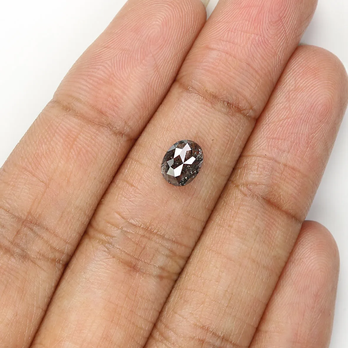 0.95 Ct Natural Loose Oval Shape Diamond Black Grey Color Diamond 6.80 MM Natural Loose Diamond Salt and Pepper Oval Shape Diamo