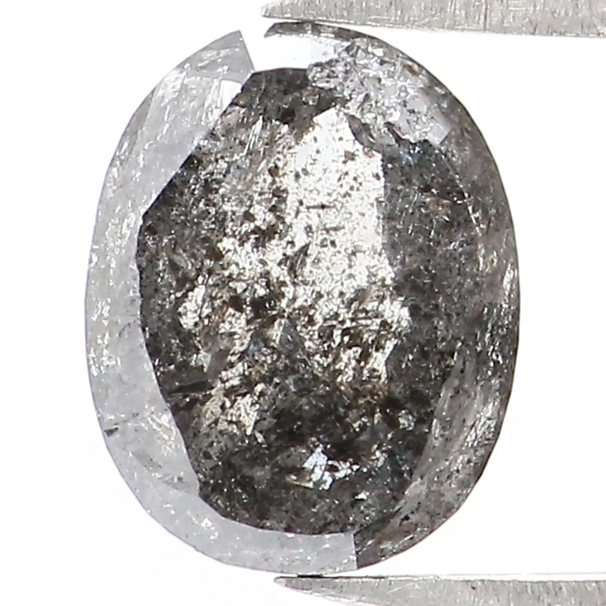 0.95 Ct Natural Loose Oval Shape Diamond Black Grey Color Diamond 6.80 MM Natural Loose Diamond Salt and Pepper Oval Shape Diamo