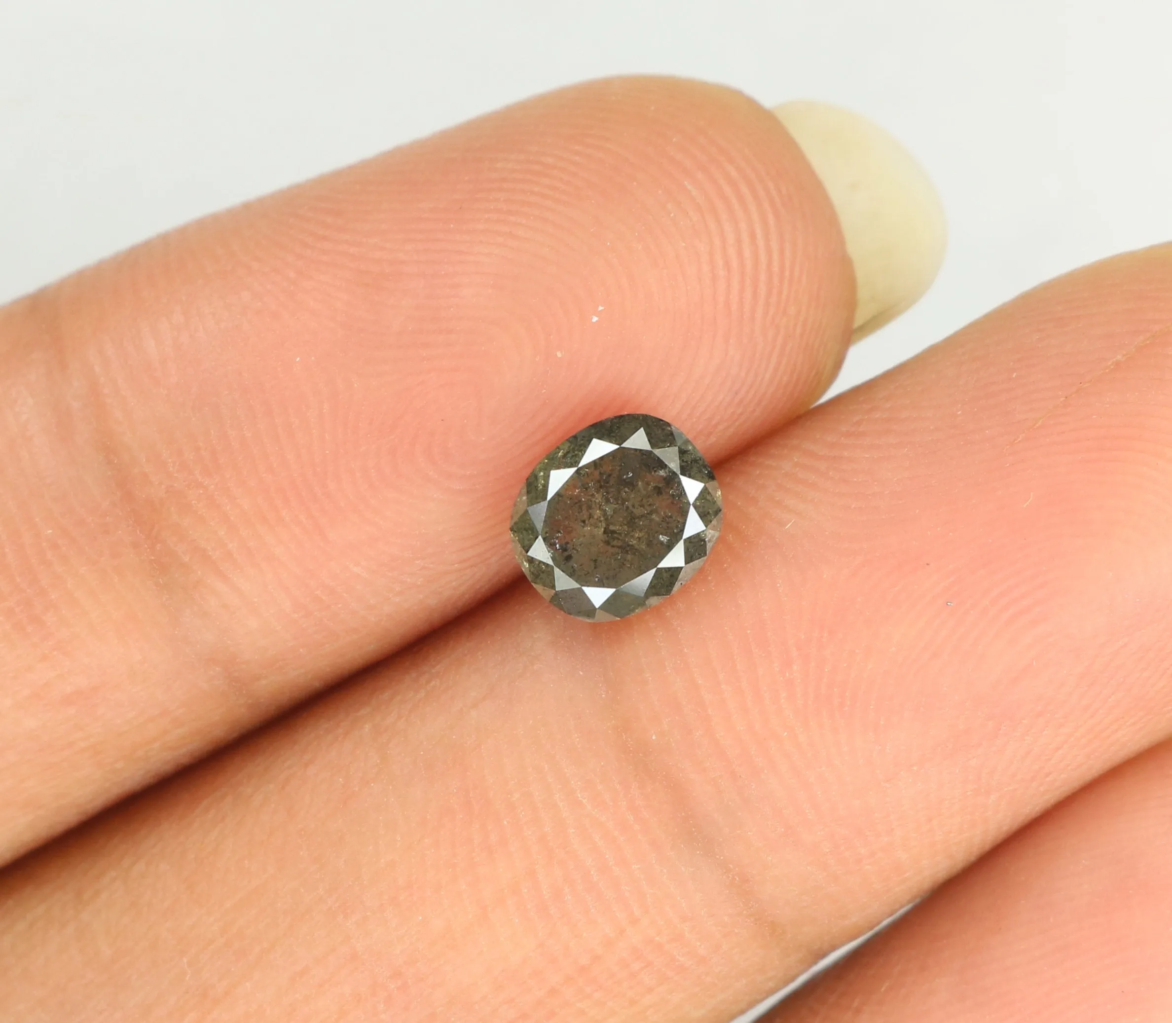 0.99 CT Natural Loose Oval Shape Diamond Salt And Pepper Oval Rose Cut Diamond 6.20 MM Black Grey Color Oval Shape Rose Cut Diam