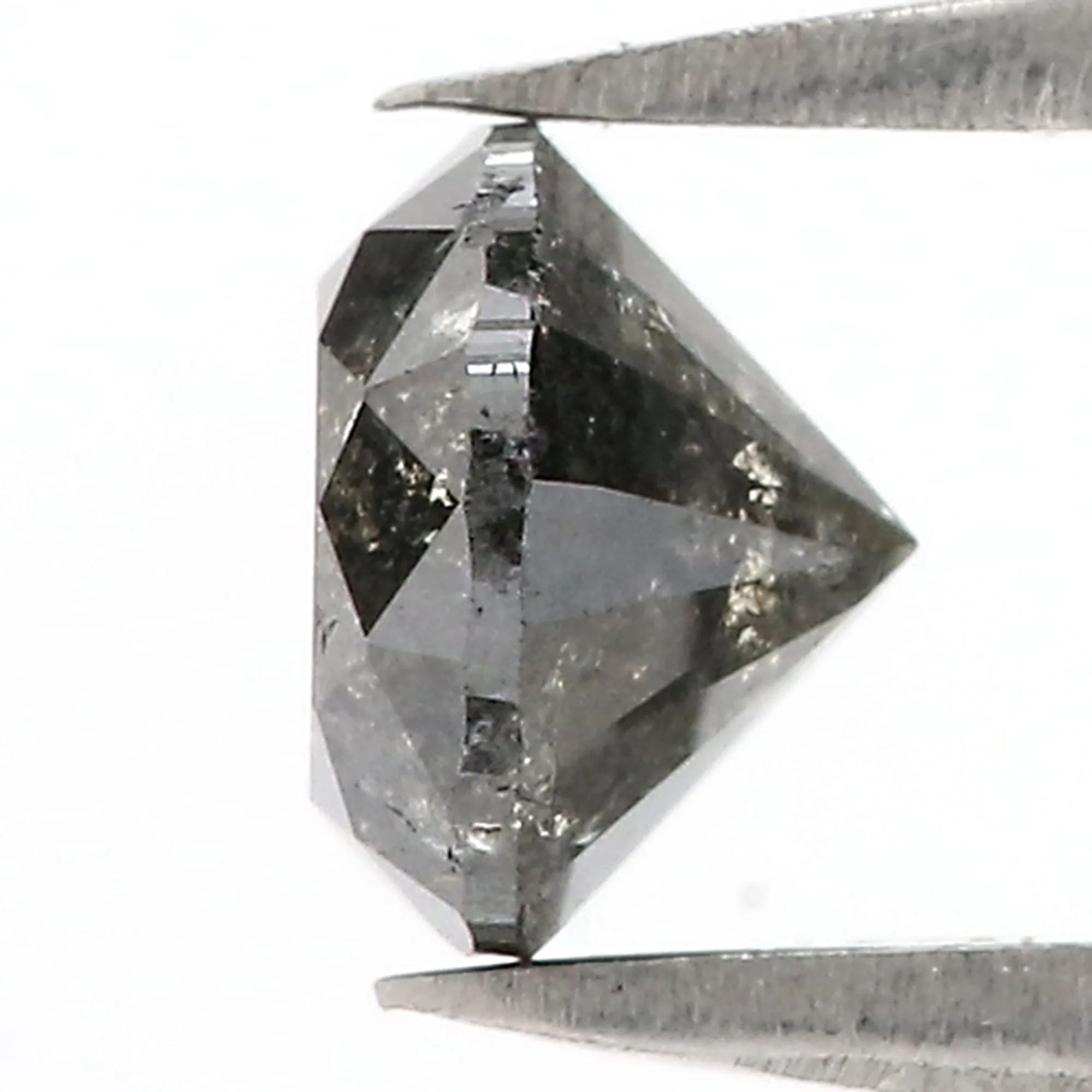 1.02 CT Natural Loose Round Cut Diamond Black Grey Color Round Shape Diamond 5.95 MM Salt And Pepper Round Brilliant Cut Diamond