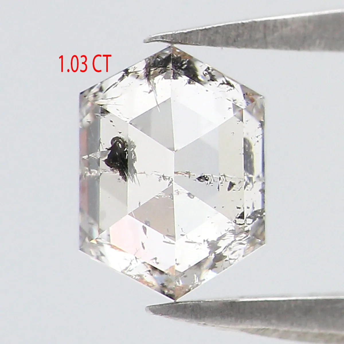 1.03 CT Natural Loose Hexagon Shape Diamond White - F Hexagon Diamond 6.70 MM Natural Loose White - F Color Hexagon Rose Cut Dia