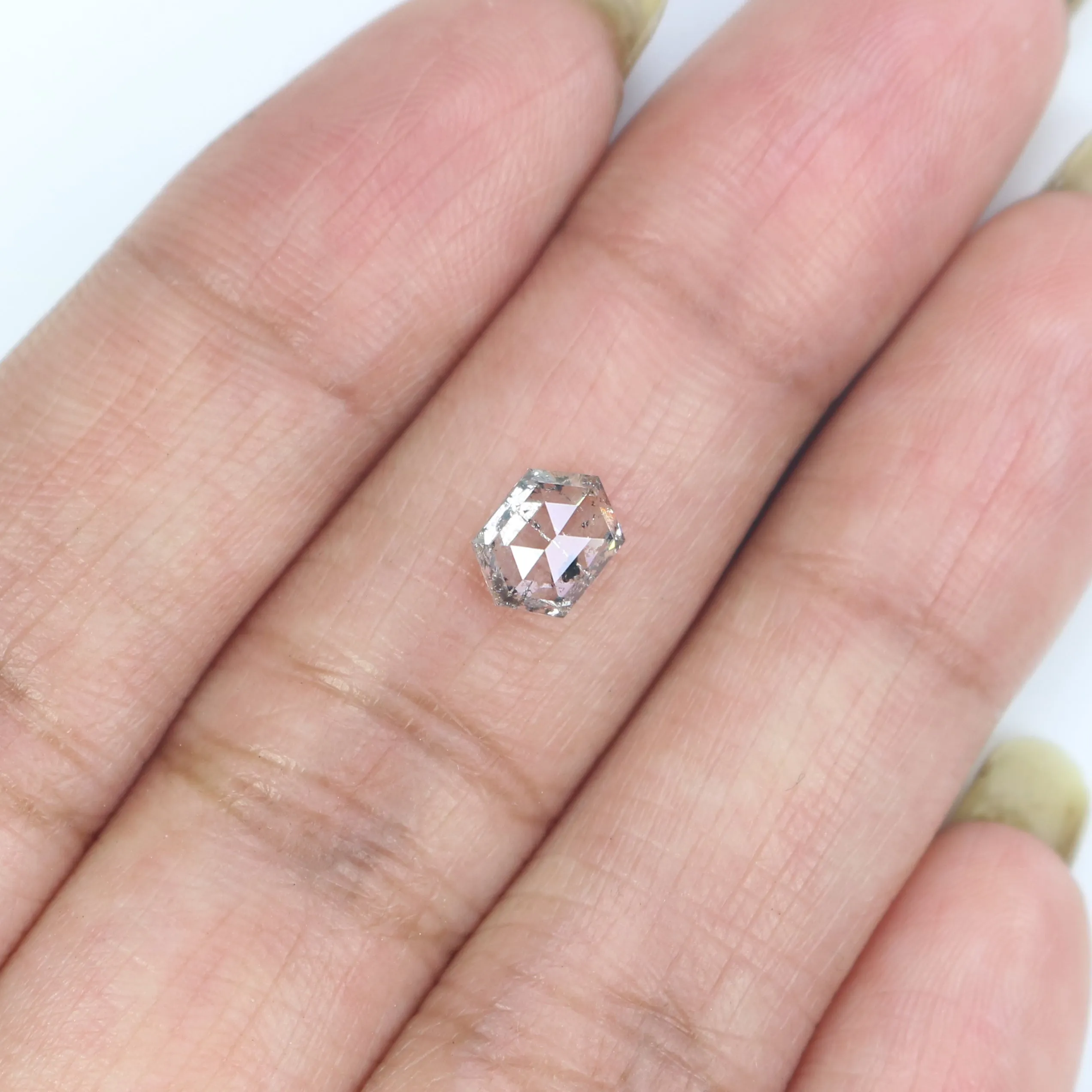 1.03 CT Natural Loose Hexagon Shape Diamond White - F Hexagon Diamond 6.70 MM Natural Loose White - F Color Hexagon Rose Cut Dia