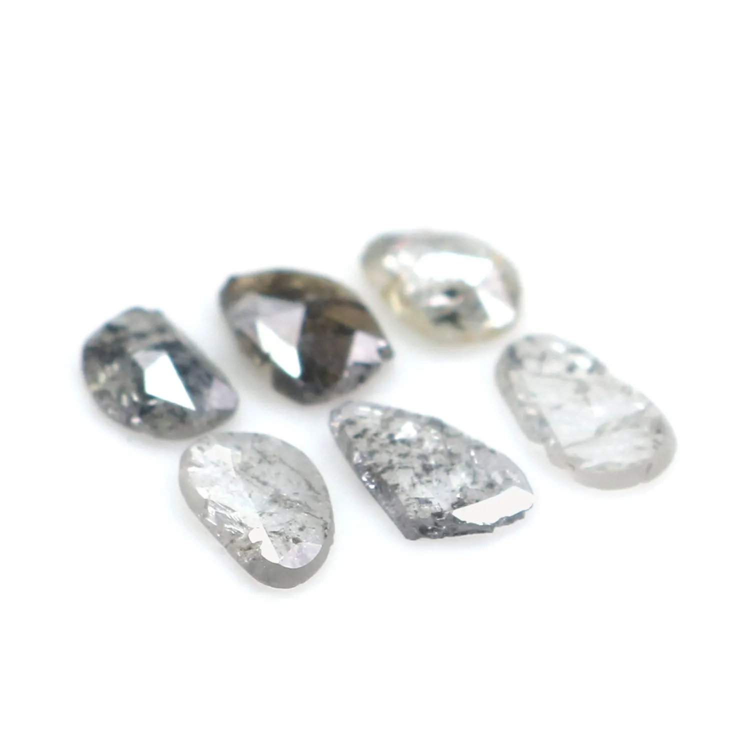 1.09 Ct Natural Loose Slice Shape Diamond Slice Salt And Pepper Diamond 5.25 MM Slice Natural Loose Diamond Slice Black Grey Dia