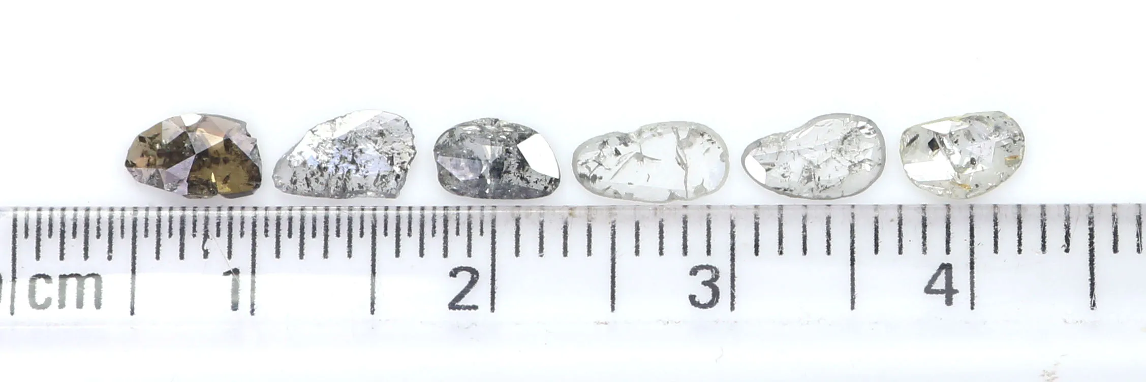 1.09 Ct Natural Loose Slice Shape Diamond Slice Salt And Pepper Diamond 5.25 MM Slice Natural Loose Diamond Slice Black Grey Dia