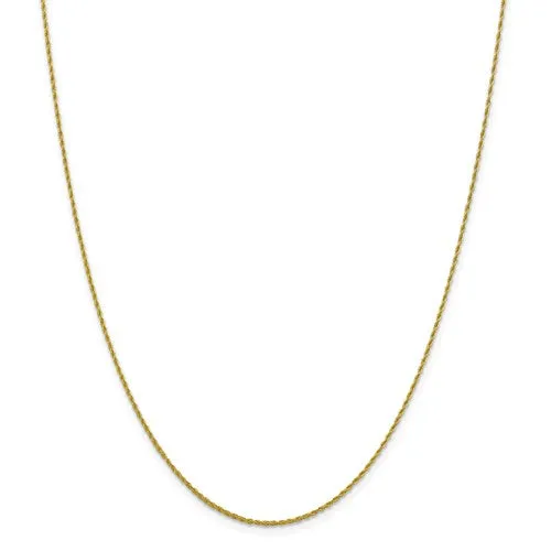 10K Yellow Gold 1.2 mm Loose Rope Chain Available Sizes 16-24