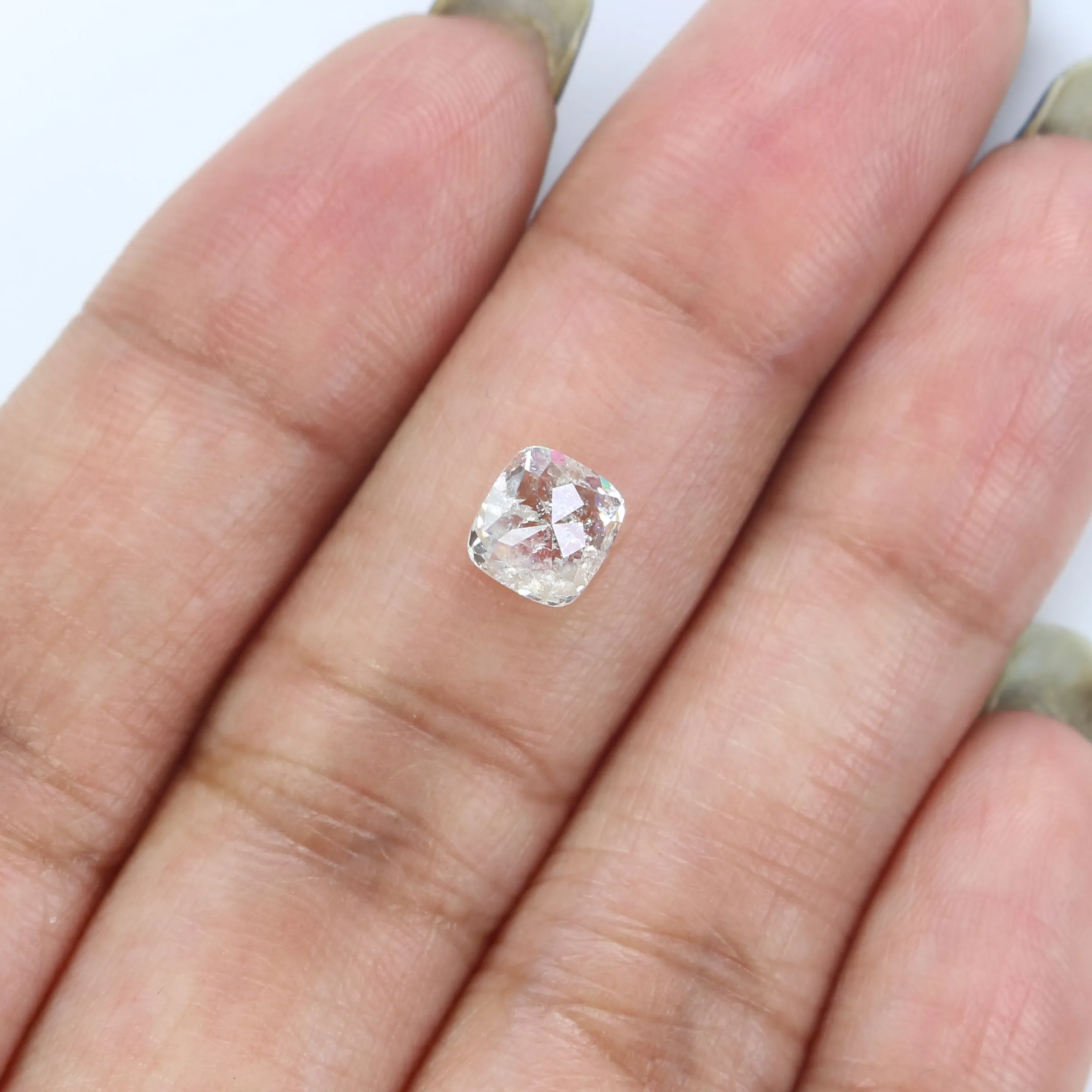 1.21 CT Natural Loose Cushion Shape Diamond White - G Color Cushion Cut Diamond 5.95 MM Natural Loose Cushion Shape Rose Cut Dia