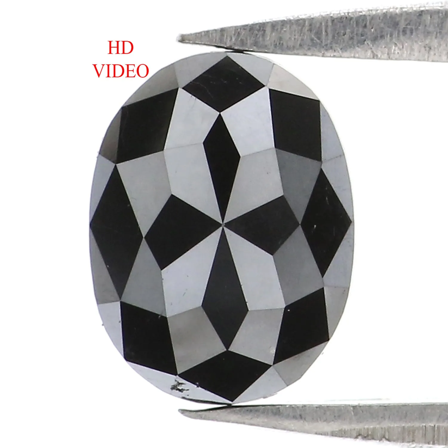 1.24 CT Natural Loose Oval Shape Diamond Black Oval Cut Diamond 7.75 MM Natural Loose Diamond Black Color Oval Shape Rose Cut Di