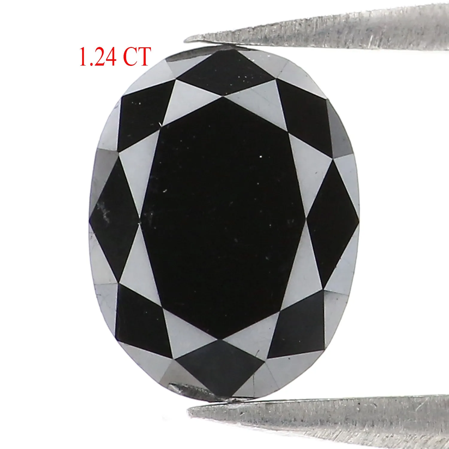 1.24 CT Natural Loose Oval Shape Diamond Black Oval Cut Diamond 7.75 MM Natural Loose Diamond Black Color Oval Shape Rose Cut Di