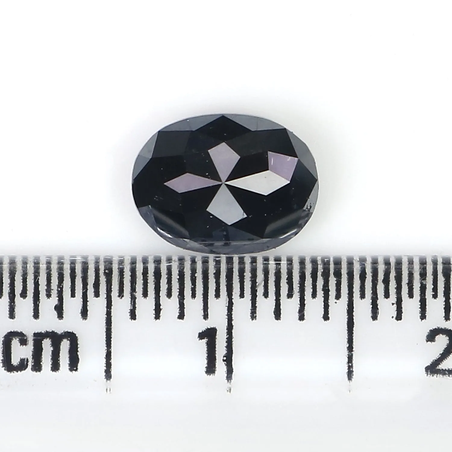 1.24 CT Natural Loose Oval Shape Diamond Black Oval Cut Diamond 7.75 MM Natural Loose Diamond Black Color Oval Shape Rose Cut Di