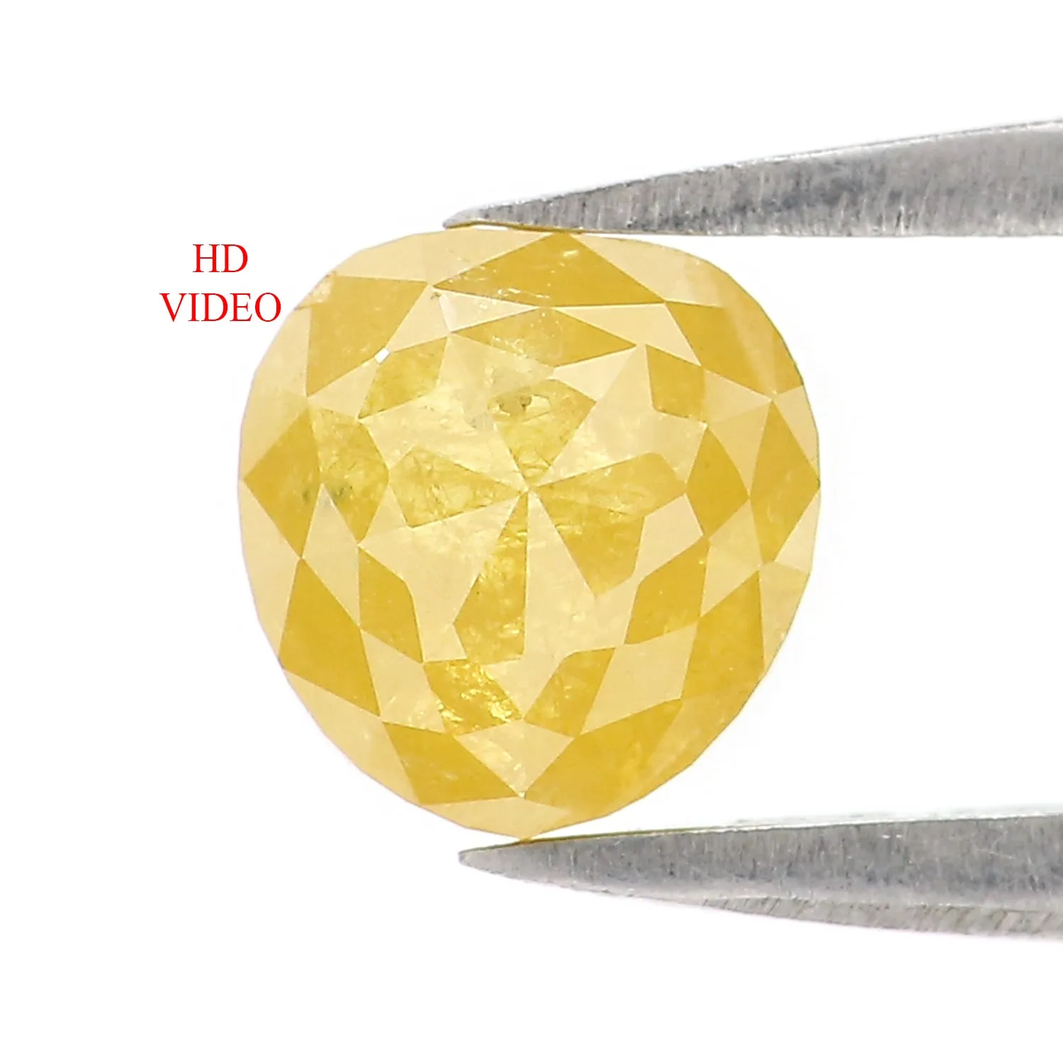 1.42 CT Natural Loose Heart Shape Diamond Yellow Color Heart Cut Diamond 6.40 MM Natural Loose Yellow Diamond Heart Rose Cut Dia