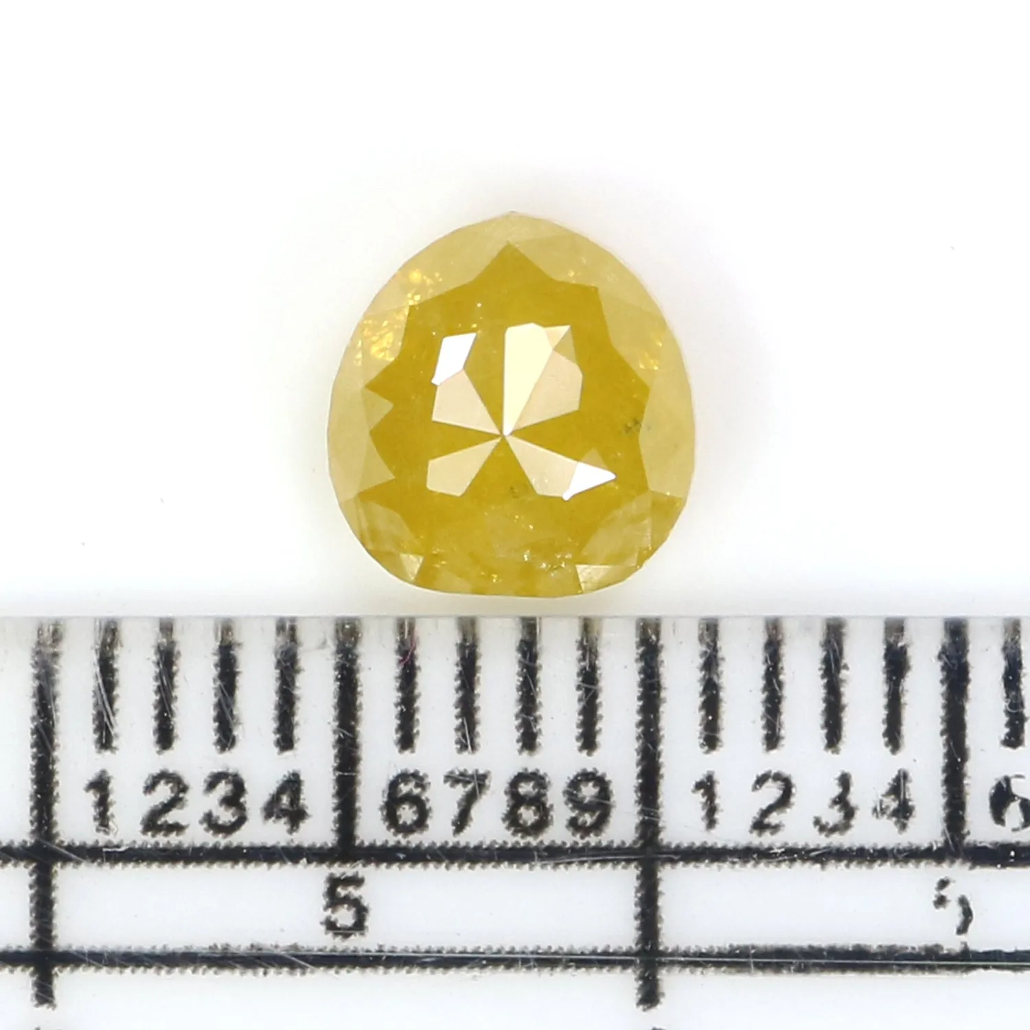 1.42 CT Natural Loose Heart Shape Diamond Yellow Color Heart Cut Diamond 6.40 MM Natural Loose Yellow Diamond Heart Rose Cut Dia