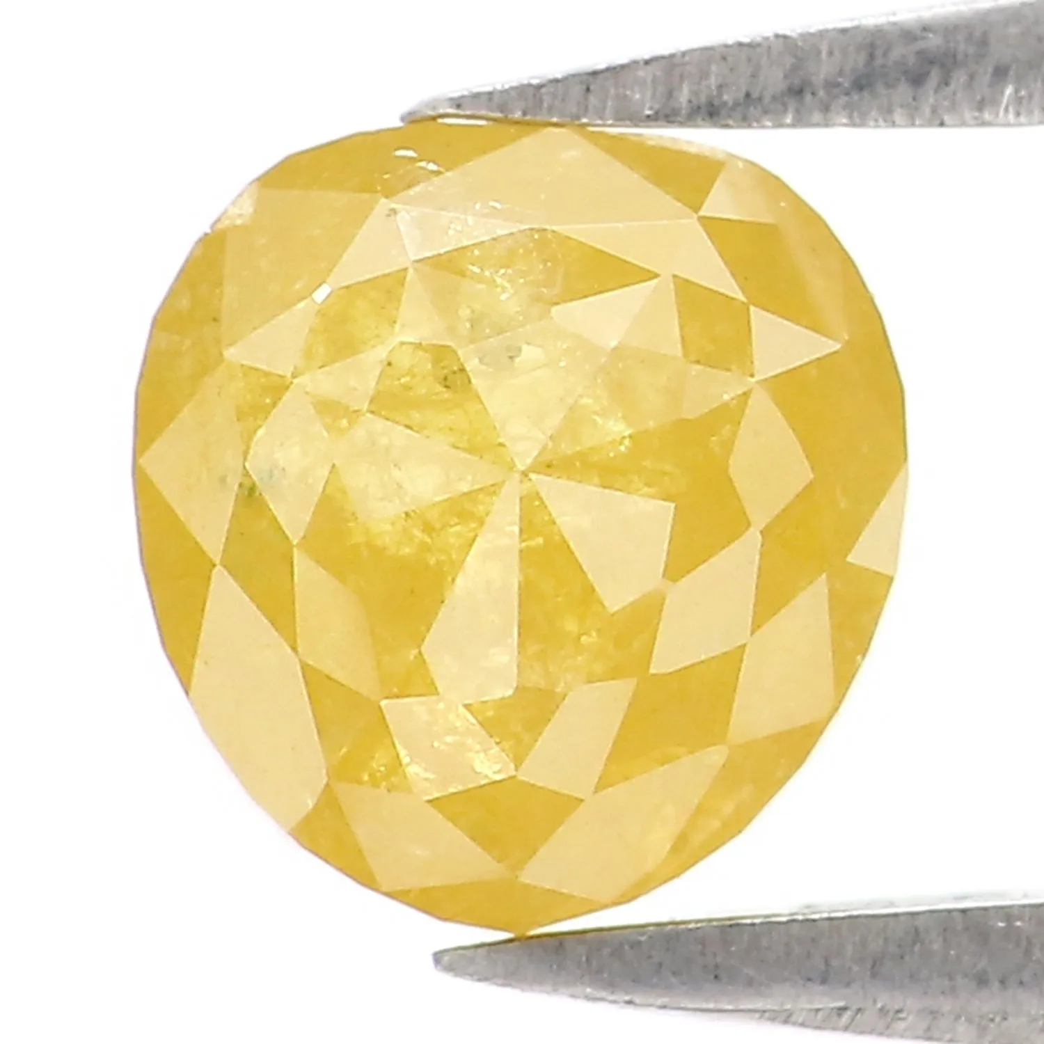 1.42 CT Natural Loose Heart Shape Diamond Yellow Color Heart Cut Diamond 6.40 MM Natural Loose Yellow Diamond Heart Rose Cut Dia