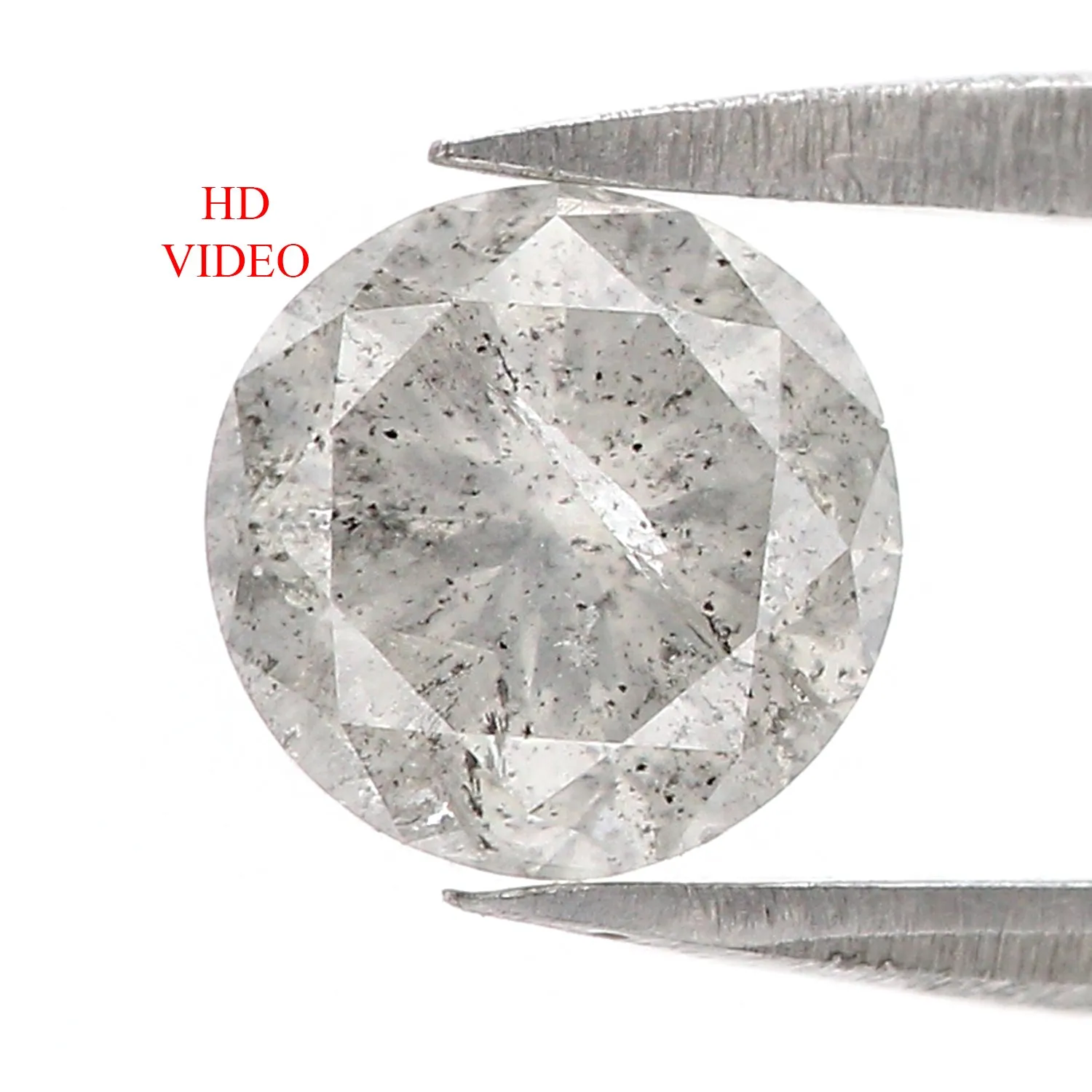 1.43 CT Natural Loose Round Shape Diamond Grey Color Round Cut Diamond 6.75 MM Natural Loose Diamond Round Brilliant Cut Diamond