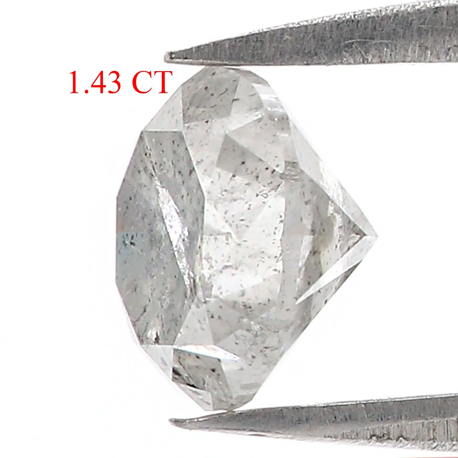 1.43 CT Natural Loose Round Shape Diamond Grey Color Round Cut Diamond 6.75 MM Natural Loose Diamond Round Brilliant Cut Diamond