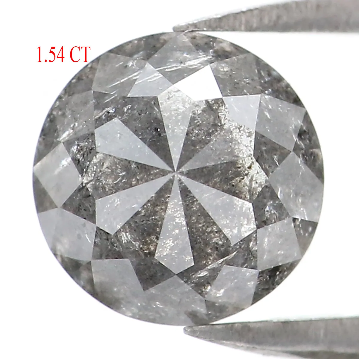 1.54 CT Natural Loose Round Rose Cut Diamond Salt And Pepper Round Shape Diamond 6.75 MM Natural Loose Diamond Round Rose Cut Di