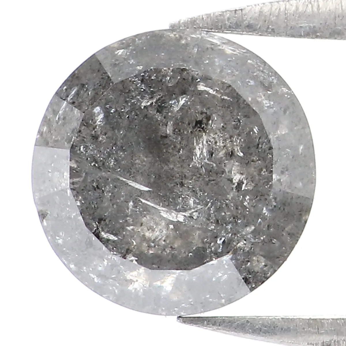 1.54 CT Natural Loose Round Rose Cut Diamond Salt And Pepper Round Shape Diamond 6.75 MM Natural Loose Diamond Round Rose Cut Di