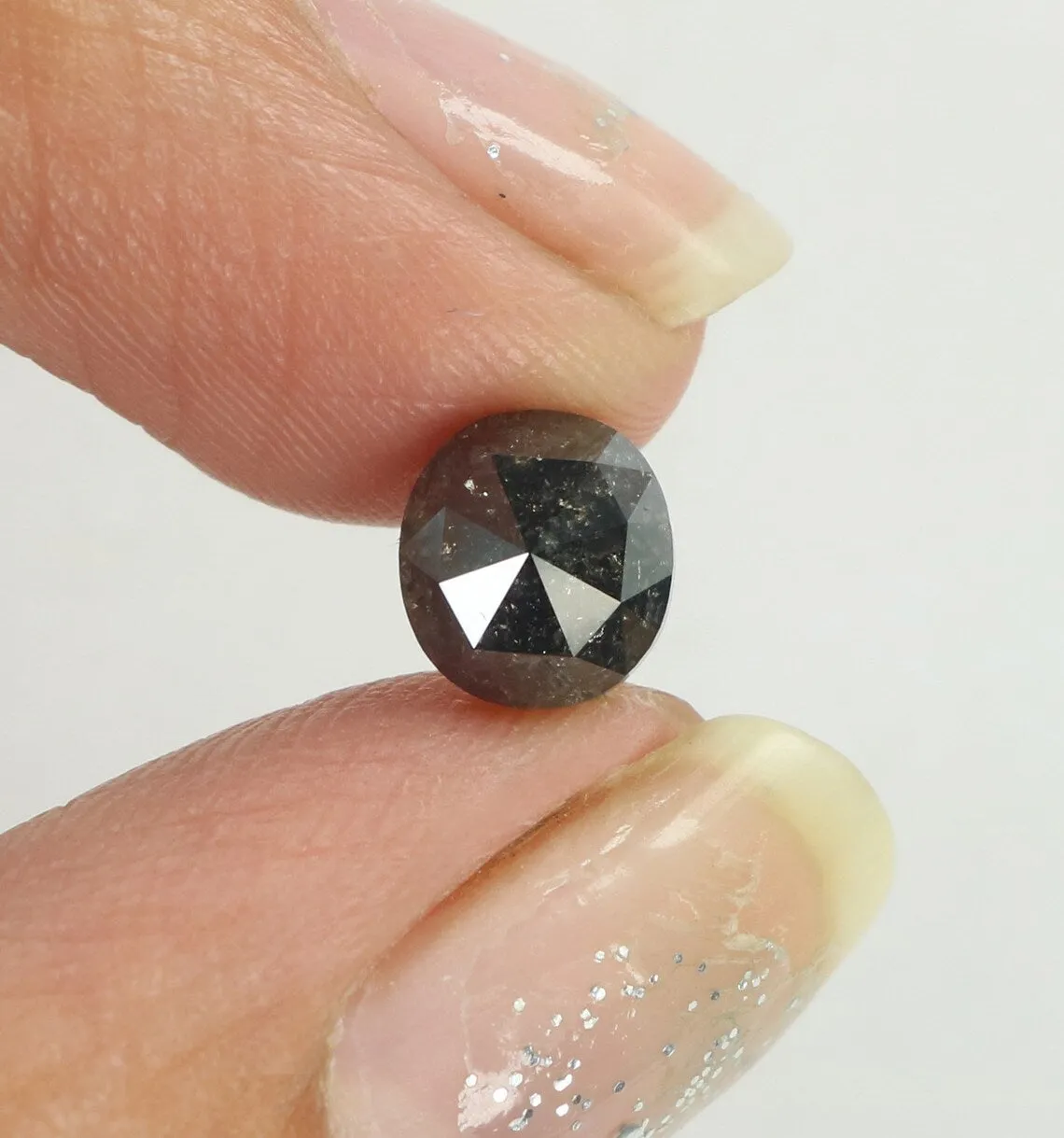 1.57 CT Natural Loose Oval Shape Diamond Black Loose Oval Shape Diamond 6.90 MM Natural Loose Black Color Oval Rose Cut Diamond 