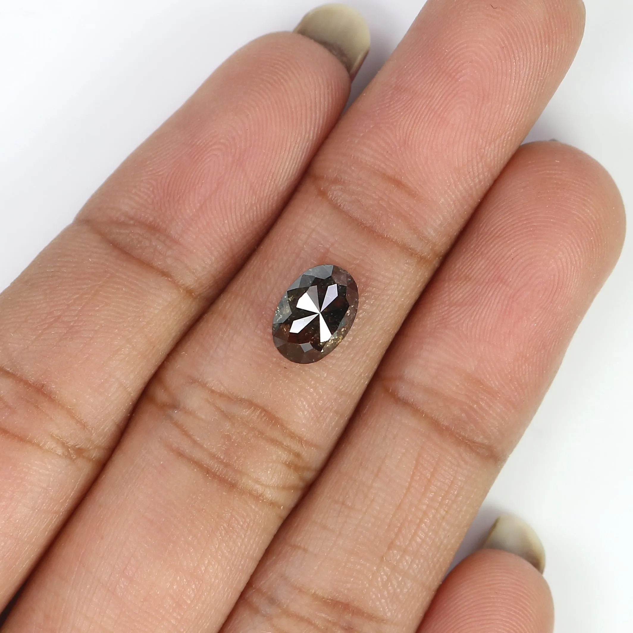 1.65 Ct Natural Loose Oval Shape Diamond Salt And Pepper Oval Cut Diamond 8.05 MM Natural Loose Diamond Oval Shape Rose Cut Diam