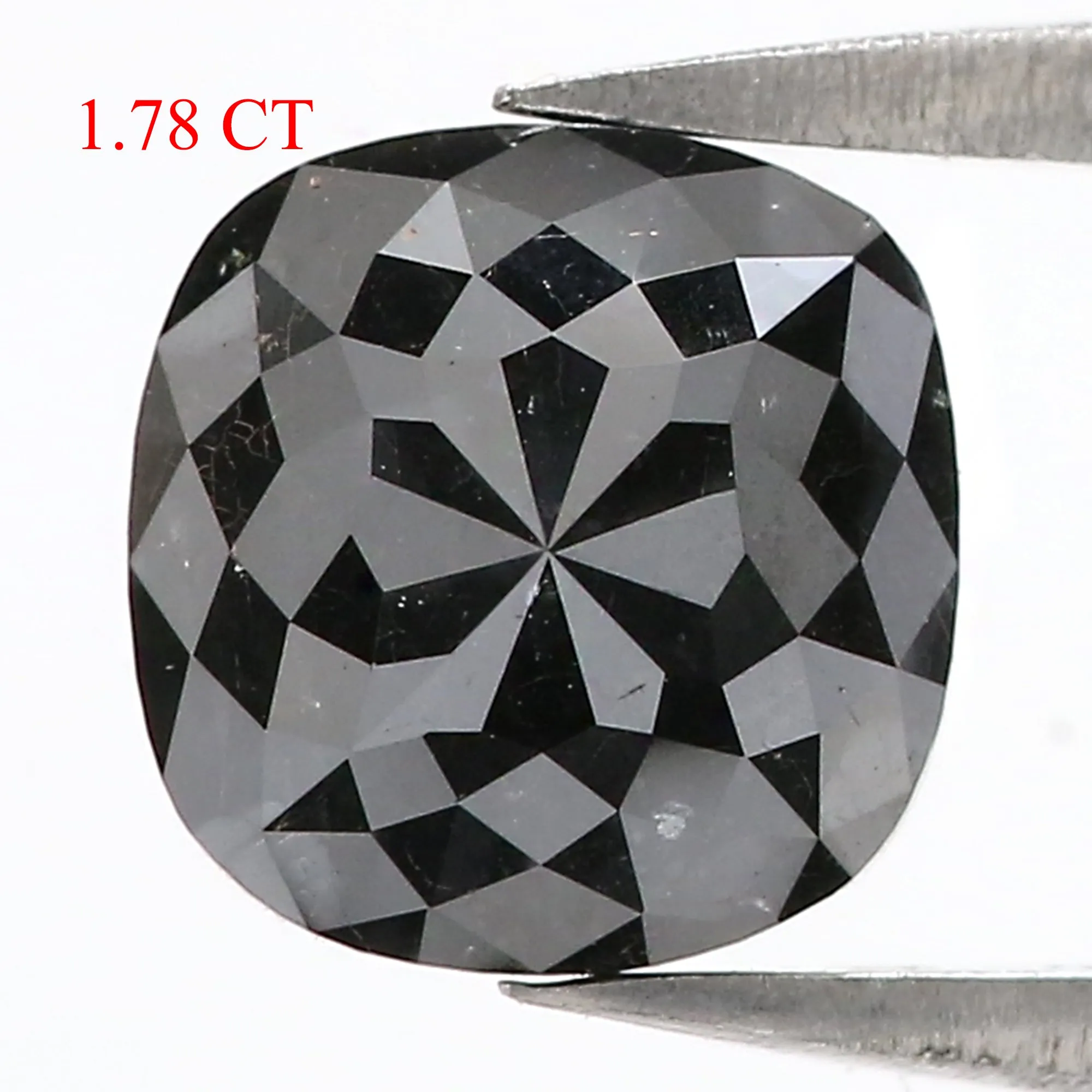 1.78 CT Natural Loose Cushion Shape Diamond Black Color Cushion Diamond 7.65 MM Natural Diamond Cushion Shape Rose Cut Diamond Q