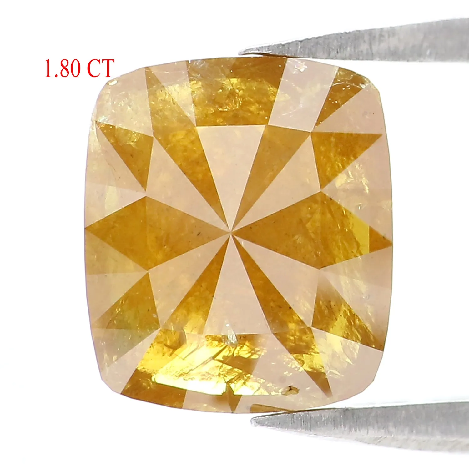 1.80 CT Natural Loose Cushion Shape Diamond Yellow Color Cushion Cut Diamond 8.50 MM Natural Yellow Diamond Cushion Rose Cut Dia