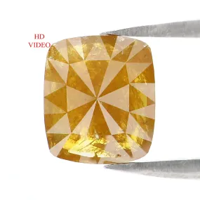 1.80 CT Natural Loose Cushion Shape Diamond Yellow Color Cushion Cut Diamond 8.50 MM Natural Yellow Diamond Cushion Rose Cut Dia