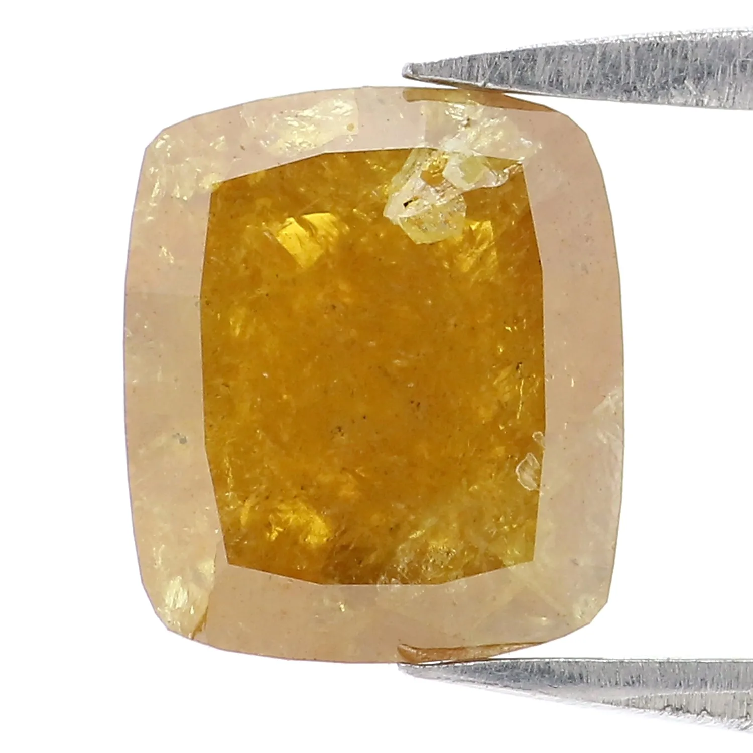 1.80 CT Natural Loose Cushion Shape Diamond Yellow Color Cushion Cut Diamond 8.50 MM Natural Yellow Diamond Cushion Rose Cut Dia