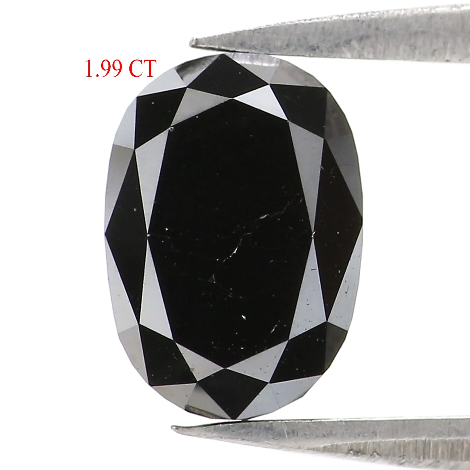 1.99 CT Natural Loose Oval Shape Diamond Black Oval Rose Cut Diamond 8.05 MM Natural Loose Black Color Oval Shape Rose Cut Diamo