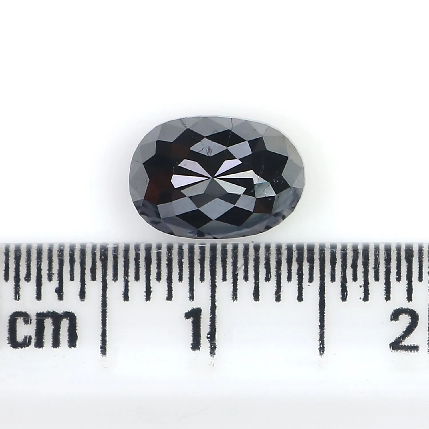 1.99 CT Natural Loose Oval Shape Diamond Black Oval Rose Cut Diamond 8.05 MM Natural Loose Black Color Oval Shape Rose Cut Diamo