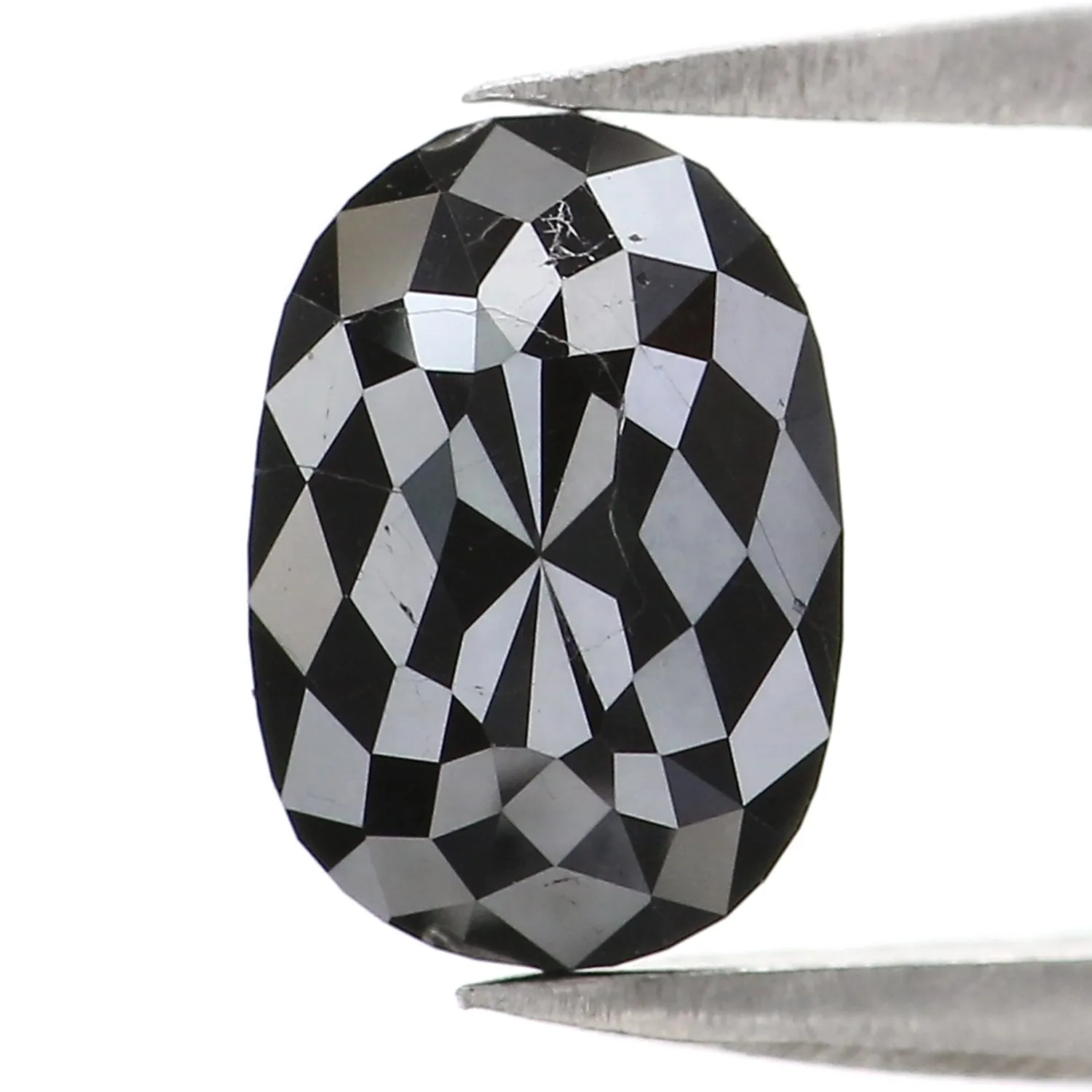 1.99 CT Natural Loose Oval Shape Diamond Black Oval Rose Cut Diamond 8.05 MM Natural Loose Black Color Oval Shape Rose Cut Diamo