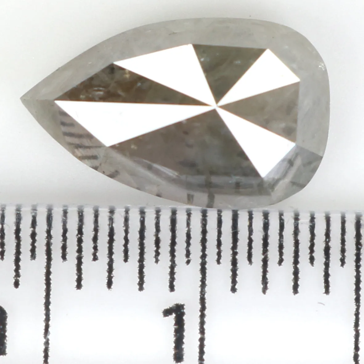 2.25 CT Natural Loose Pear Diamond Grey Color Pear Diamond 10.00 MM Natural Loose Diamond Pear Rose Cut Diamond Pear Shape Diamo