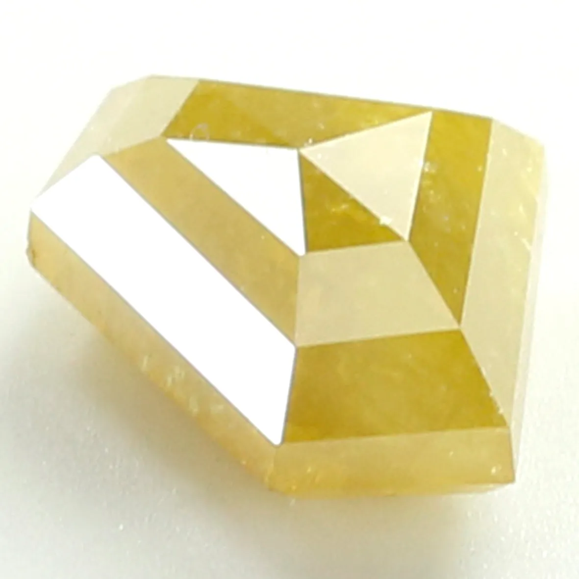 2.52 CT Natural Loose Shield Shape Diamond Yellow Color Shield Diamond 7.70 MM Natural Loose Yellow Diamond Shield Rose Cut Diam