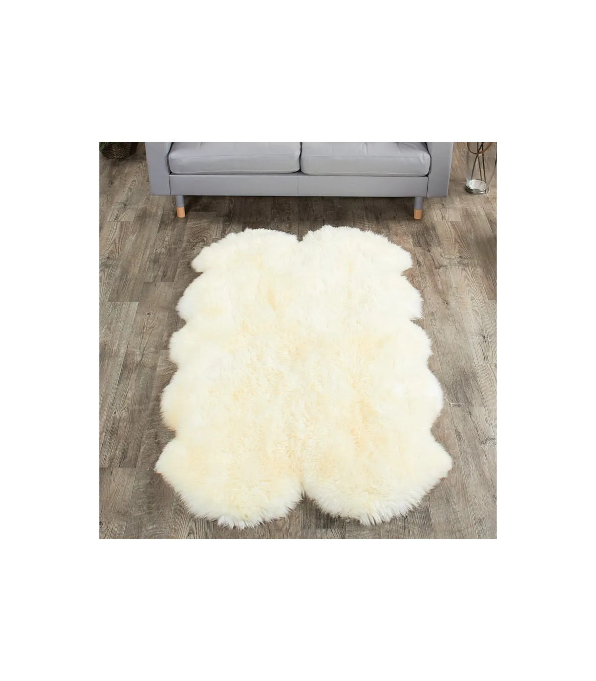 4 Pelt Eggshell White Sheep Fur Rug (Quatro): FurSource.com