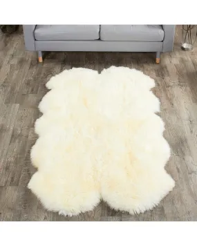 4 Pelt Eggshell White Sheep Fur Rug (Quatro): FurSource.com