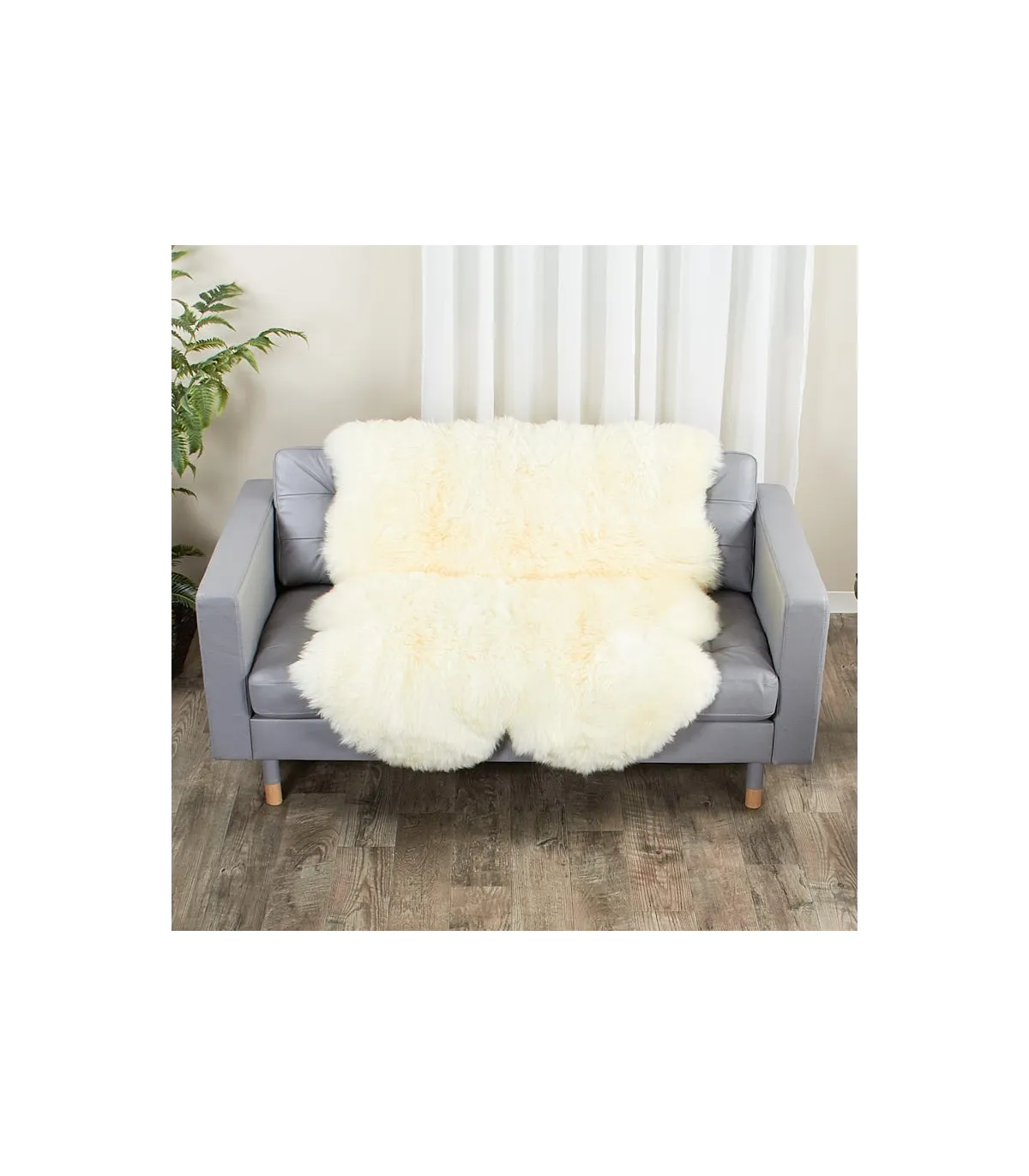 4 Pelt Eggshell White Sheep Fur Rug (Quatro): FurSource.com