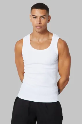 Active Ribbed Muscle Vest | boohooMAN UK