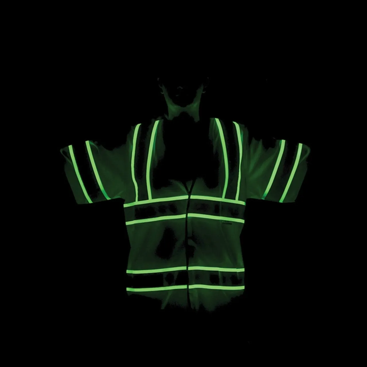 Alpha Workwear Class 3 Hi Vis Illuminated Glow in the Dark Safety Vest A220