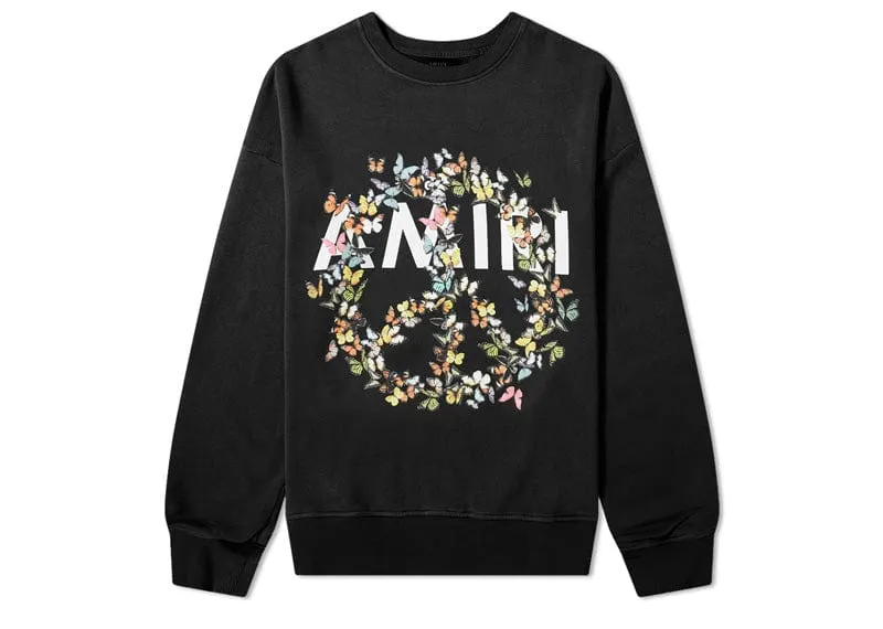 Amiri Peace Butterfly Crew Sweat Black