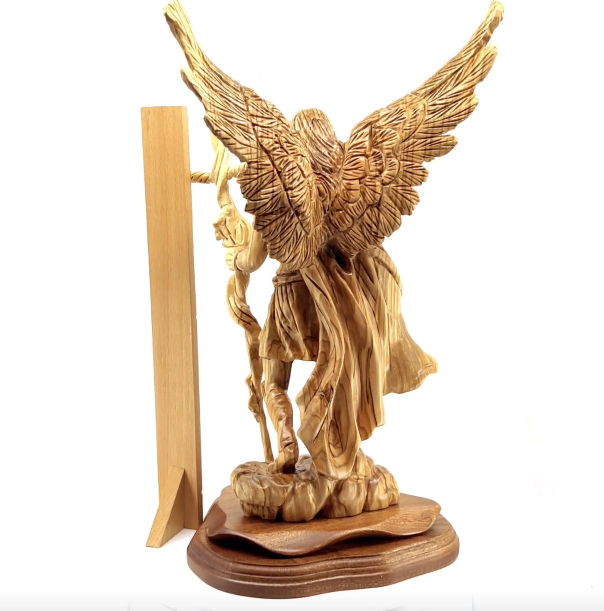 Archangel Gabriel Masterpiece 15 , Olive Wood Carved Statue from the Holy Land