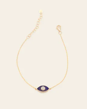 Azure Evil Eye Bracelet - 14k Solid Gold