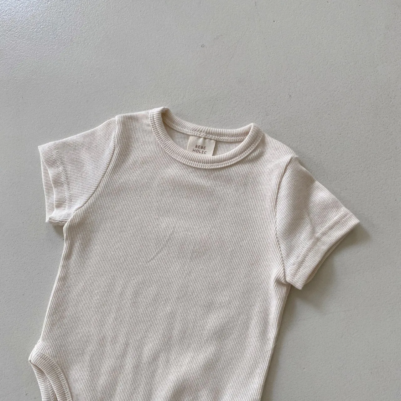 Baby BH Short Sleeve Ribbed Romper (3-18m) - 3 Colors