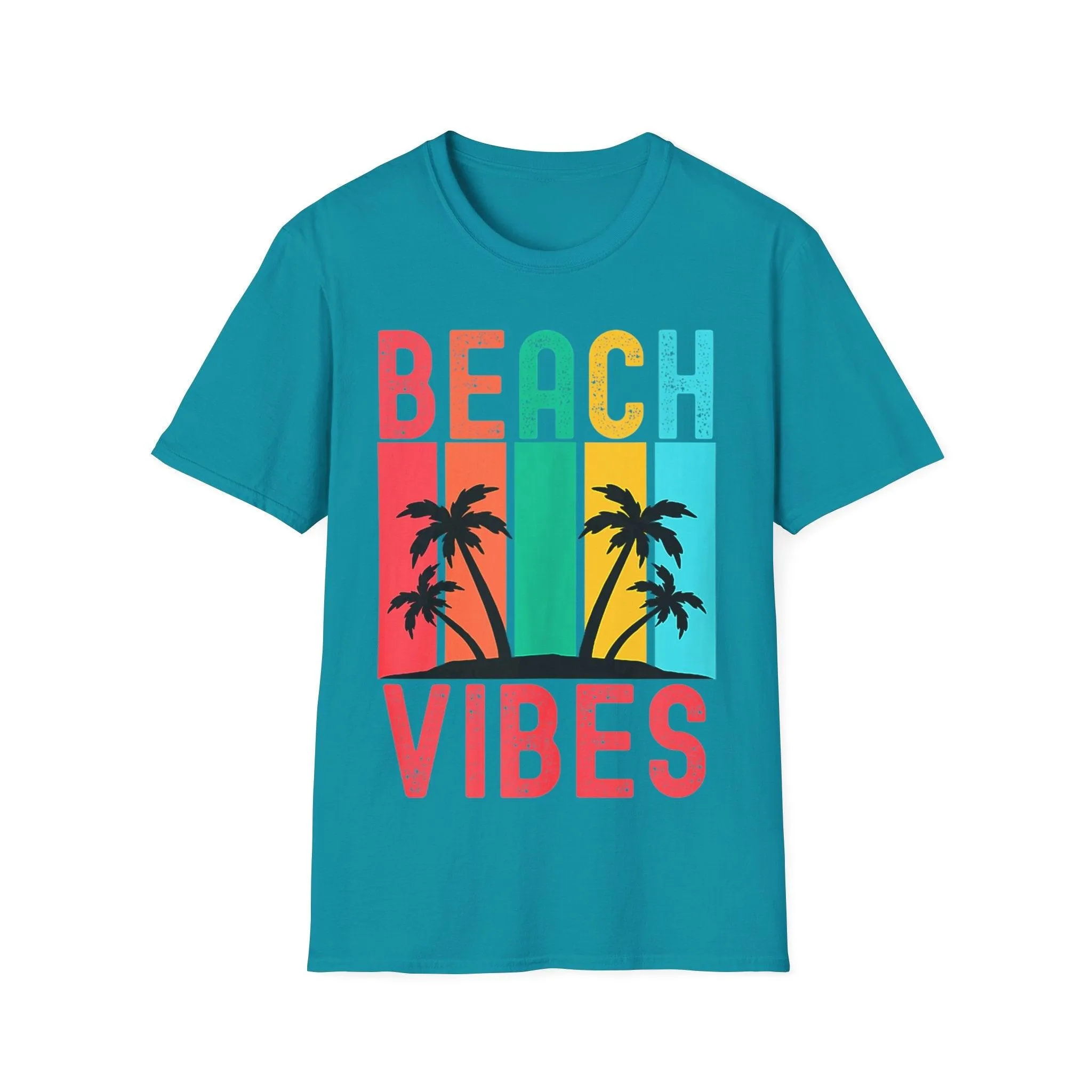 Beach Vibes Retro Vintage Sunset Palm Trees Summer Tank Top T-shirt